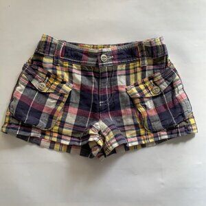 Linen Blend Plaid Short Size 6X